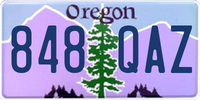 OR license plate 848QAZ