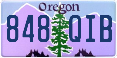 OR license plate 848QIB
