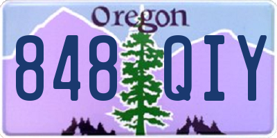 OR license plate 848QIY
