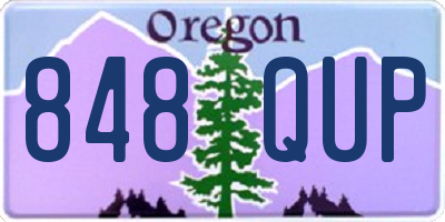 OR license plate 848QUP