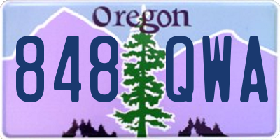 OR license plate 848QWA
