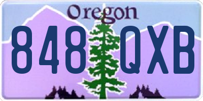 OR license plate 848QXB