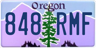OR license plate 848RMF