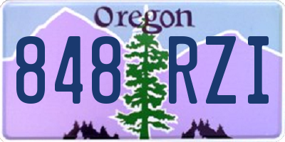 OR license plate 848RZI