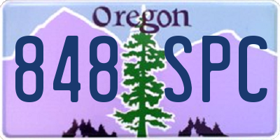 OR license plate 848SPC