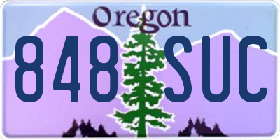 OR license plate 848SUC