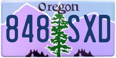 OR license plate 848SXD