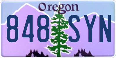 OR license plate 848SYN