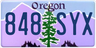 OR license plate 848SYX
