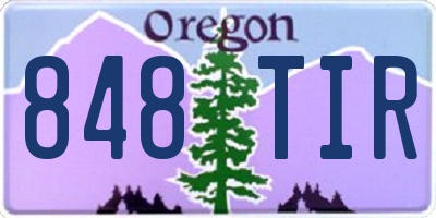 OR license plate 848TIR