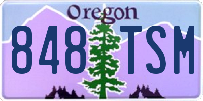 OR license plate 848TSM