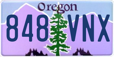 OR license plate 848VNX