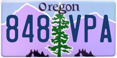 OR license plate 848VPA