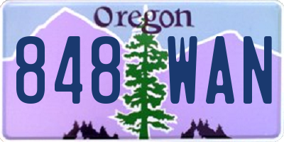OR license plate 848WAN