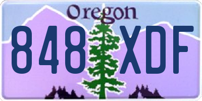 OR license plate 848XDF