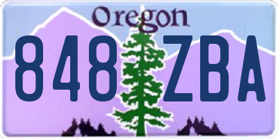 OR license plate 848ZBA