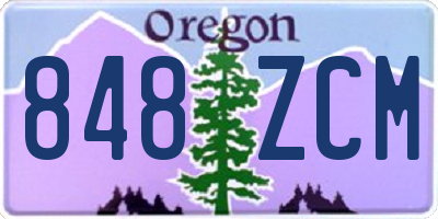 OR license plate 848ZCM