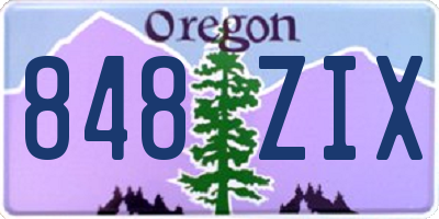 OR license plate 848ZIX