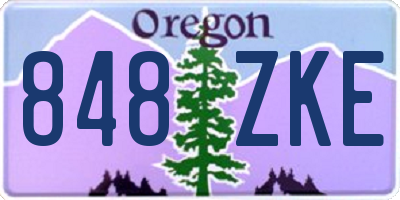 OR license plate 848ZKE