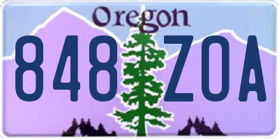 OR license plate 848ZOA