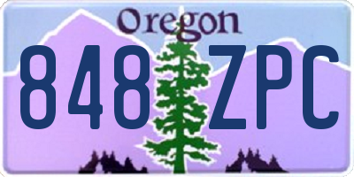 OR license plate 848ZPC