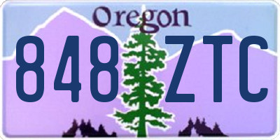 OR license plate 848ZTC