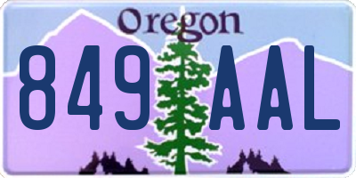 OR license plate 849AAL