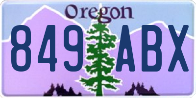 OR license plate 849ABX