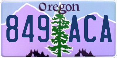 OR license plate 849ACA