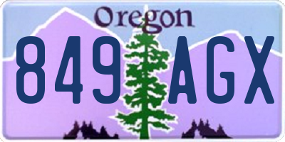 OR license plate 849AGX