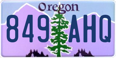 OR license plate 849AHQ