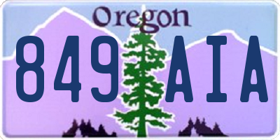 OR license plate 849AIA