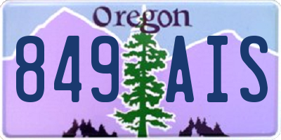 OR license plate 849AIS