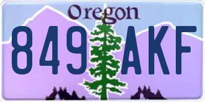 OR license plate 849AKF