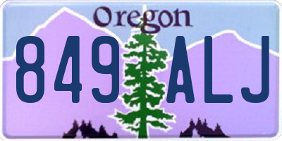 OR license plate 849ALJ