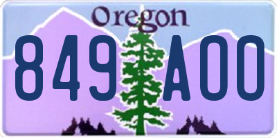 OR license plate 849AOO