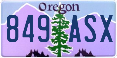 OR license plate 849ASX