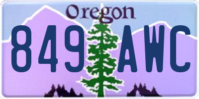 OR license plate 849AWC