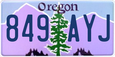 OR license plate 849AYJ