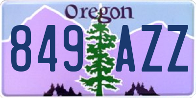 OR license plate 849AZZ