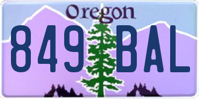 OR license plate 849BAL