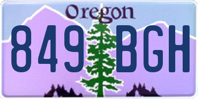 OR license plate 849BGH