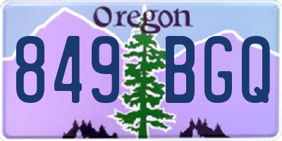 OR license plate 849BGQ
