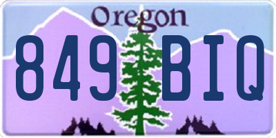 OR license plate 849BIQ
