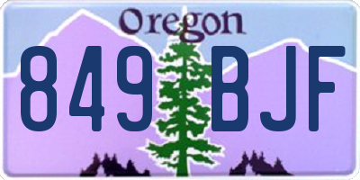 OR license plate 849BJF