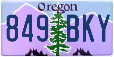OR license plate 849BKY
