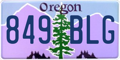 OR license plate 849BLG