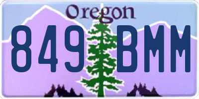 OR license plate 849BMM