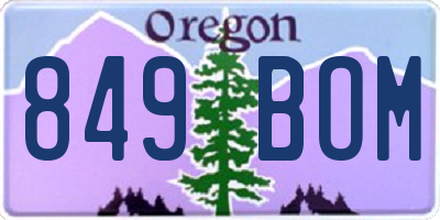 OR license plate 849BOM