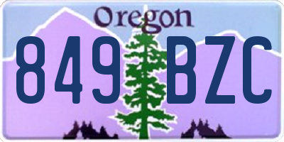 OR license plate 849BZC